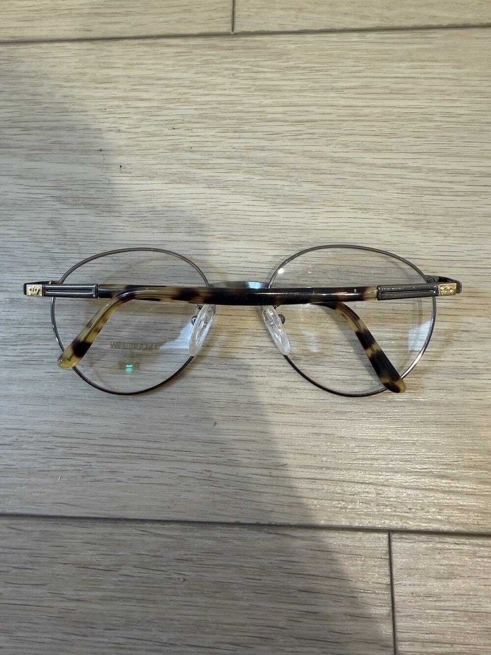 Marlow by Vogart 207 Eyeglasse Frames Gunmetal Tortoise Round Italy 54-19 500